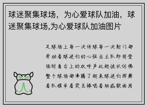 球迷聚集球场，为心爱球队加油，球迷聚集球场,为心爱球队加油图片